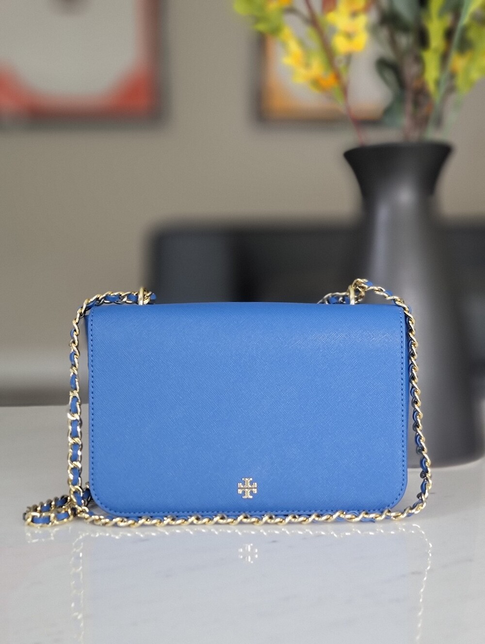 Tory Burch Emerson Shoulder Bag Regal Blue – Excellent Condition